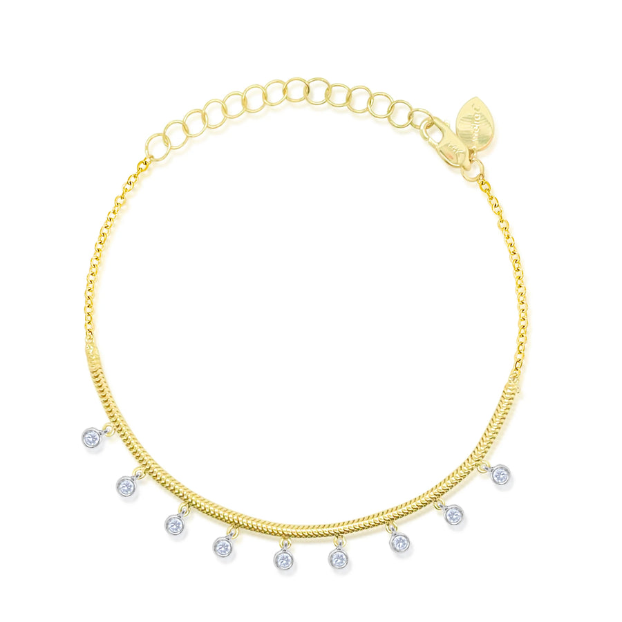 14k Yellow Gold Diamond Bezel Bracelet