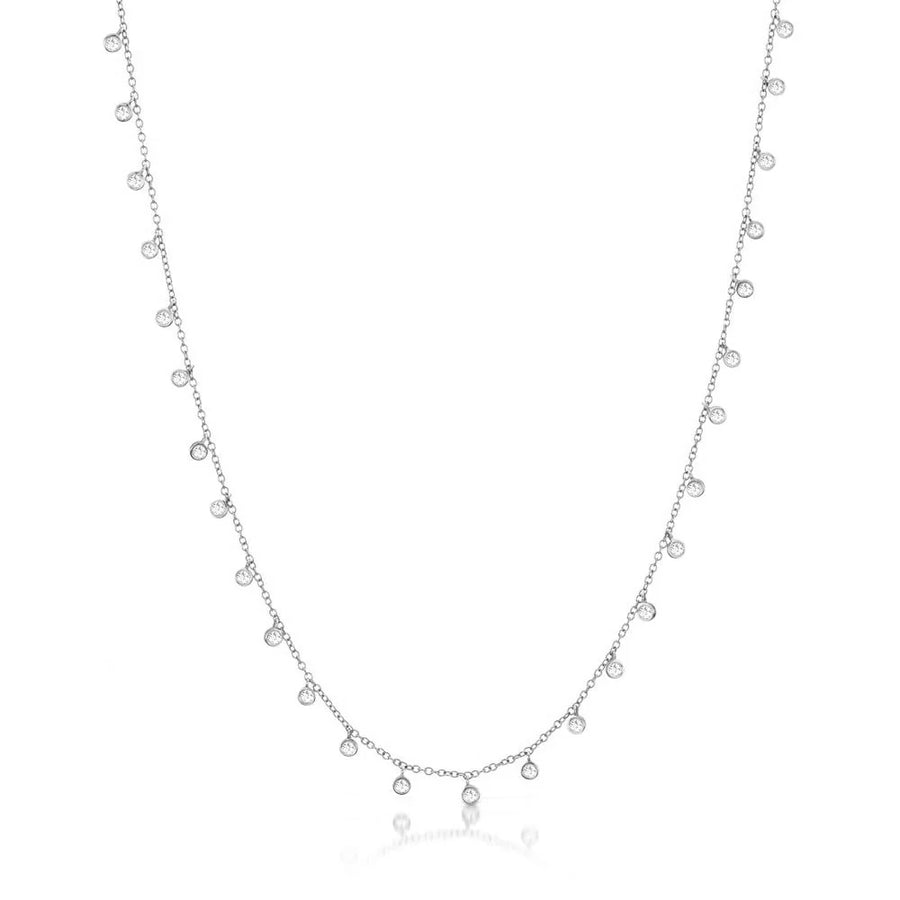Meira T 14k White Gold Necklace with Diamond Bezels