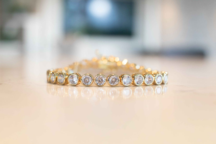 Round Bezel Set Tennis Bracelet