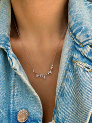 White Gold Layering Necklace with Diamonds