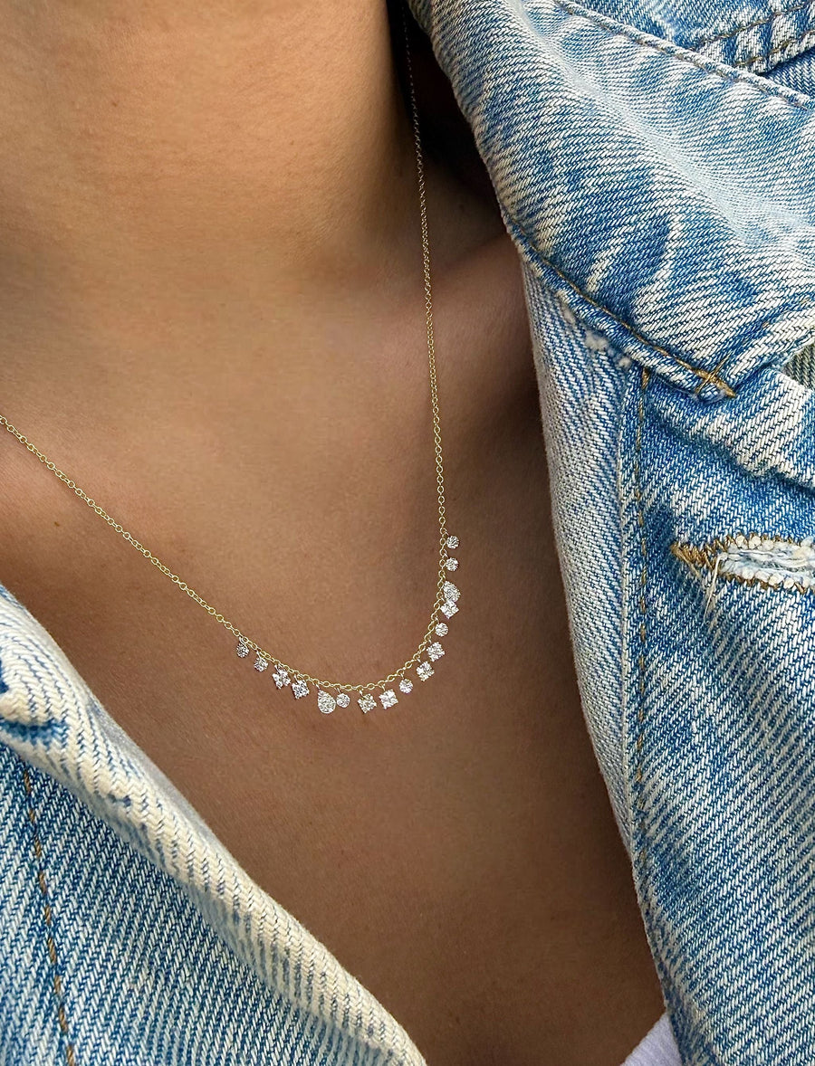Yellow Gold Fringe Necklace