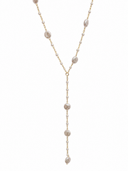 Pearl Cascade Lariat Necklace