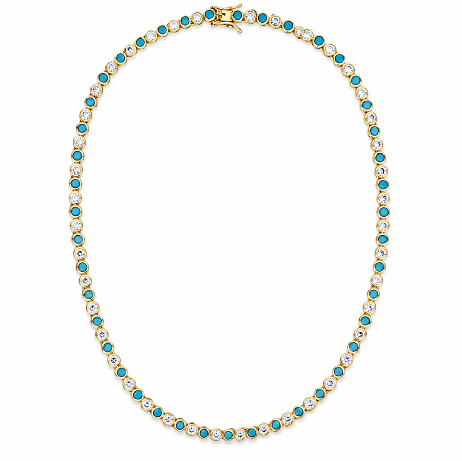 Turquoise Duet Tennis Necklace