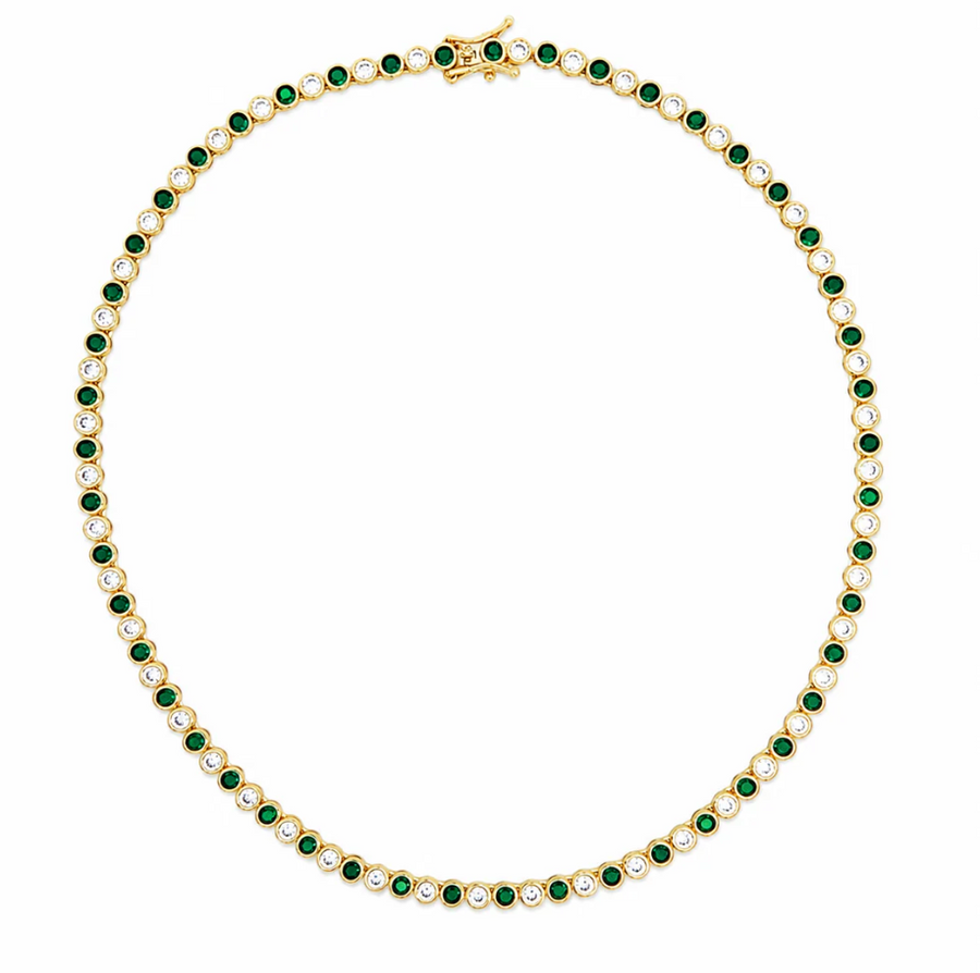 Emerald Duet Tennis Necklace