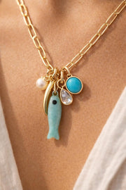 Azure Siren Charm Necklace