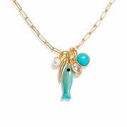 Azure Siren Charm Necklace