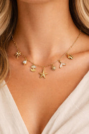 Coastal Treasures Charm Necklace - Gold Plated