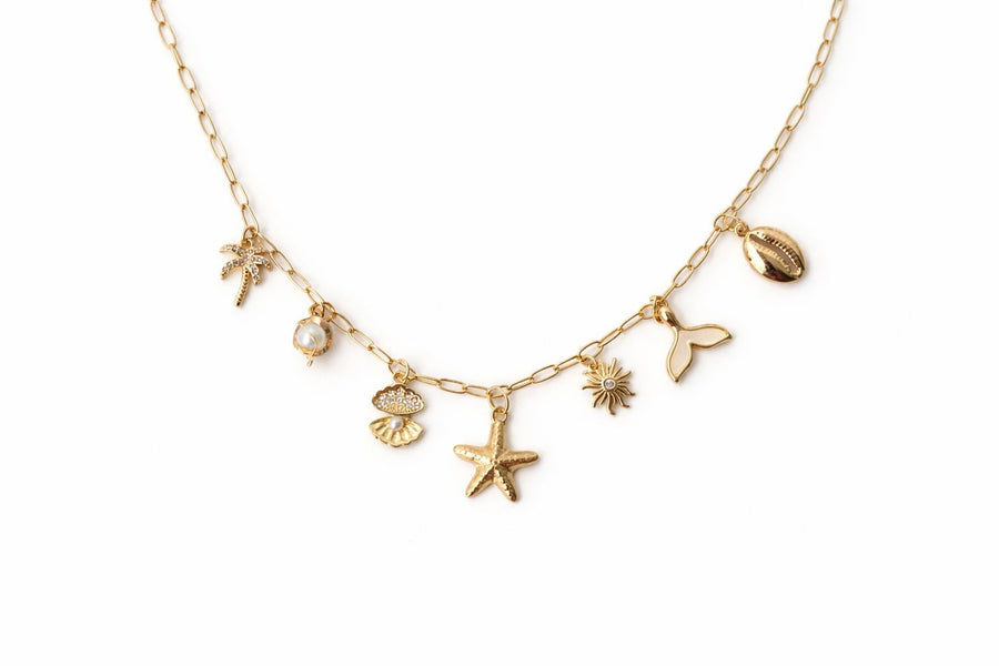 Coastal Treasures Charm Necklace - Gold Plated