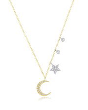 Meira T Essential Moon and Star Diamond Necklace yellow gold