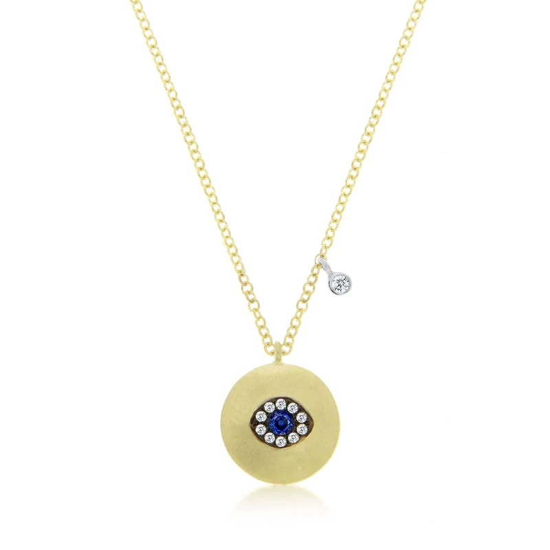 Gold Diamond and Blue Sapphire Necklace