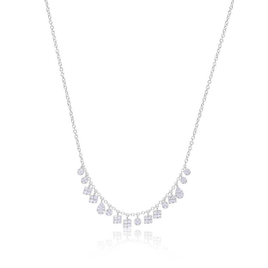 14kt White Gold Diamond Fringe Necklace
