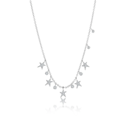 Diamond Star Necklace in white gold