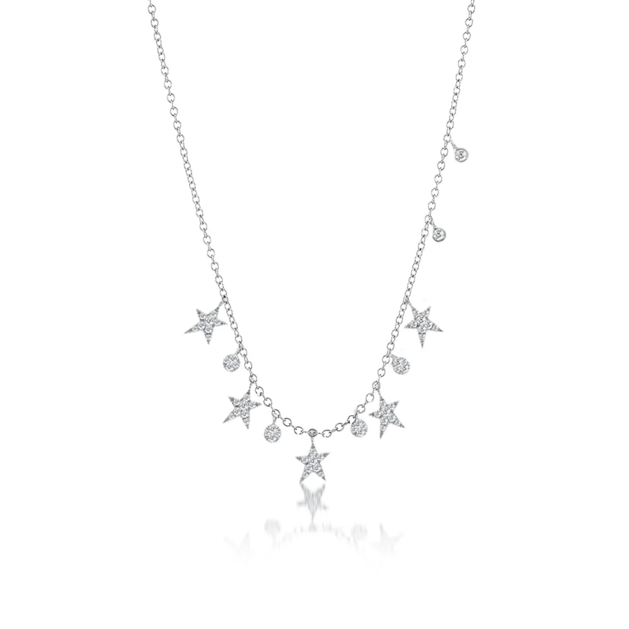 Diamond Star Necklace in white gold