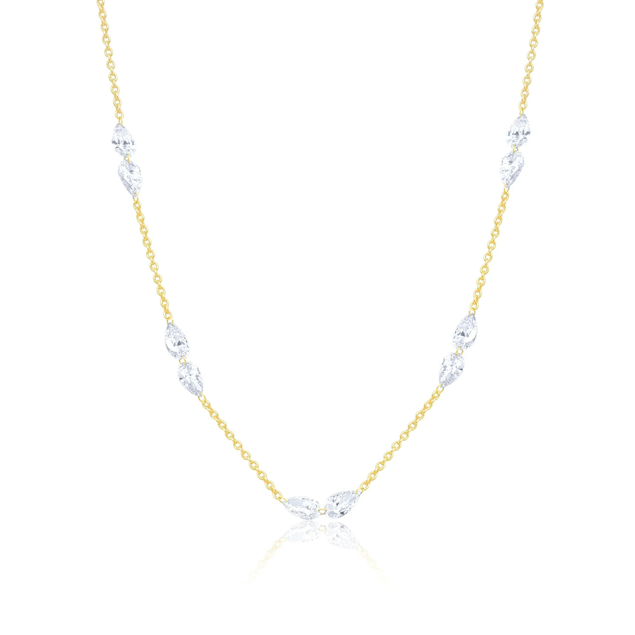 14kt Yellow Gold Pear Shape Lab Grown Diamond Necklace