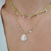 Chunky Chain Diamond Necklace lifestyle