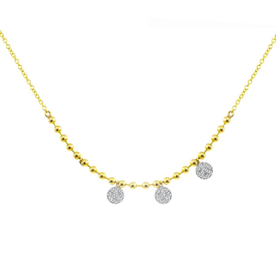 Spot Chain Pave Disk Necklace