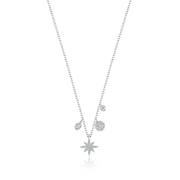 Starburst Diamond Charm Necklace in white gold