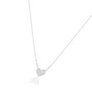 White Gold Diamond Heart and Bezel Necklace alternate