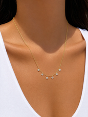 14kt Yellow Gold Circle Diamond Necklace