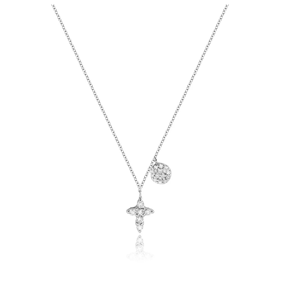White Gold Diamond Cross Necklace product