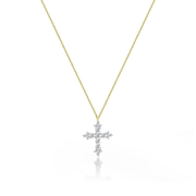 Diamond Cross Necklace yellow gold