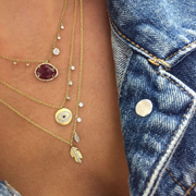 Diamond and Blue Sapphire Evil Eye Necklace lifestyle