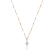 Simple Dainty Cross Necklace in 14K rose gold