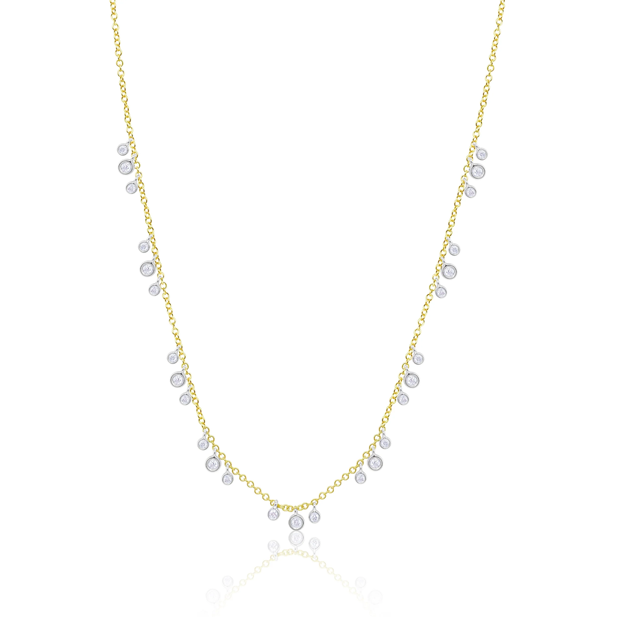 14kt Yellow Gold Dainty Diamond Necklace