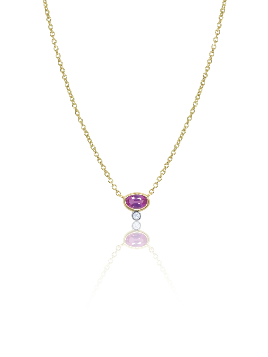 Pink Sapphire and Diamond Necklace