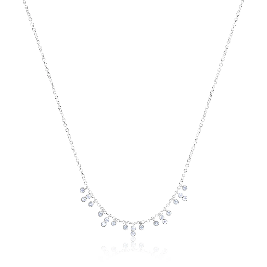 14kt White Gold Layering Diamond Necklace
