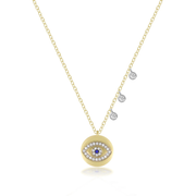 Diamond and Blue Sapphire Evil Eye Necklace product