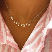 Diamond Star Necklace in yellow gold