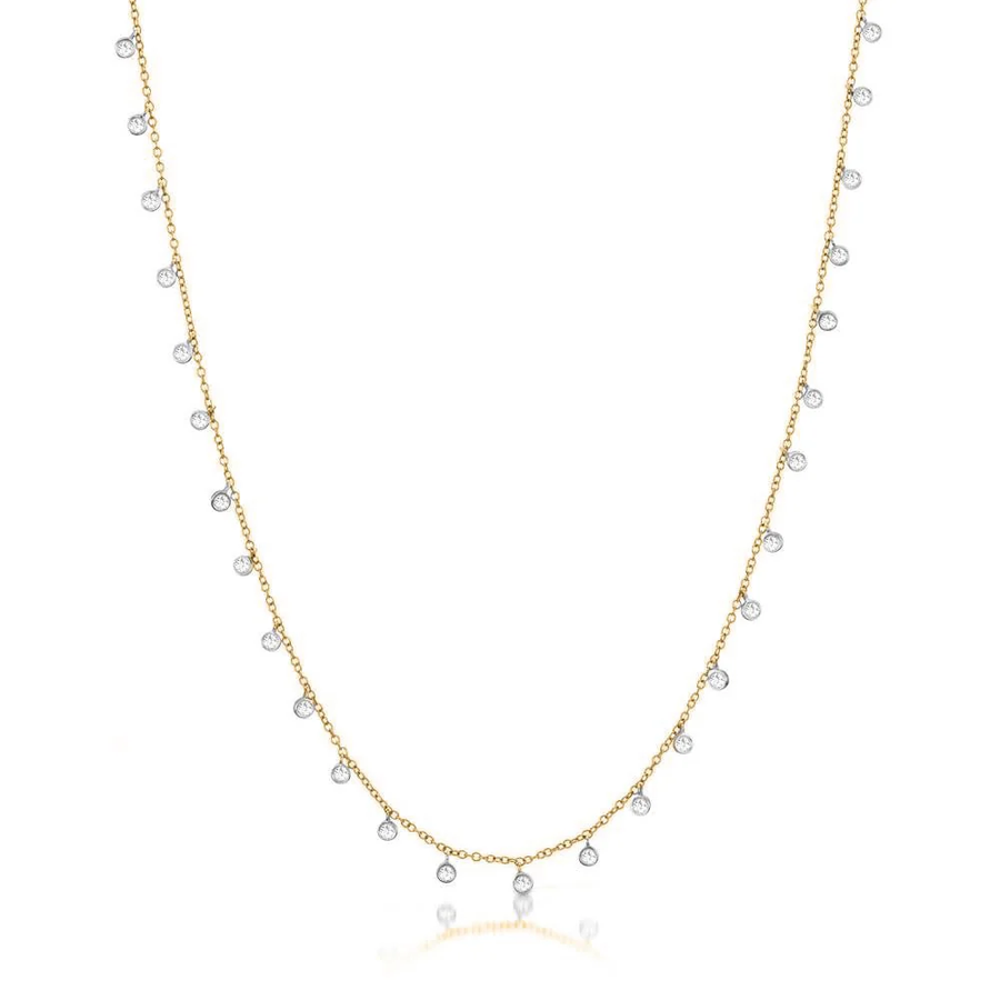 Meira T 14k Rose Gold Necklace with Diamond Bezels
