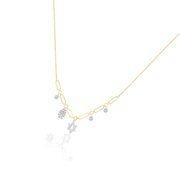 14kt Yellow Gold Pave Diamond Star of David Necklace angled view