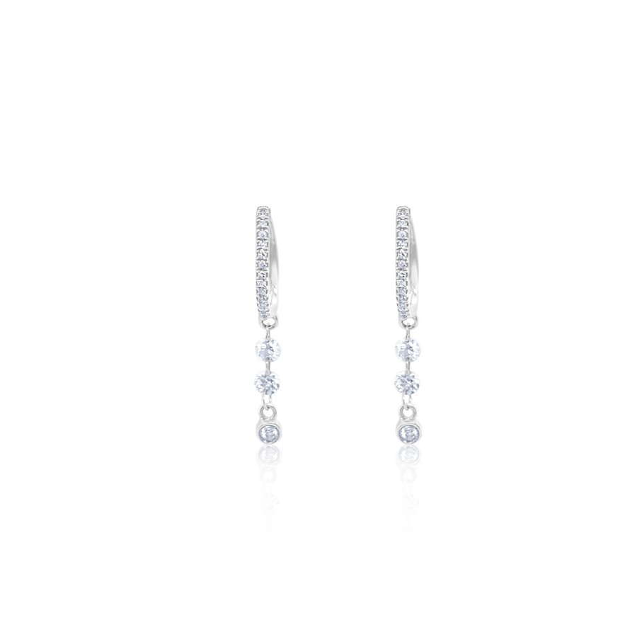 Drop Drilled Diamond Huggies