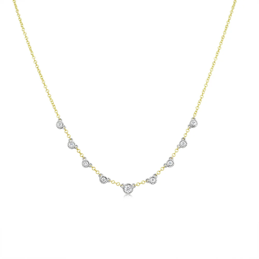 Sisterly Style Bezel Set Diamond Necklace