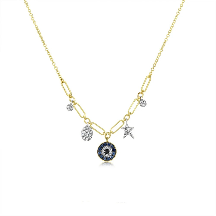 Evil Eye Diamond Charm Necklace