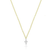 Simple Dainty Cross Necklace in 14K yellow gold