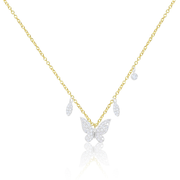 Diamond Butterfly Necklace in yellow gold