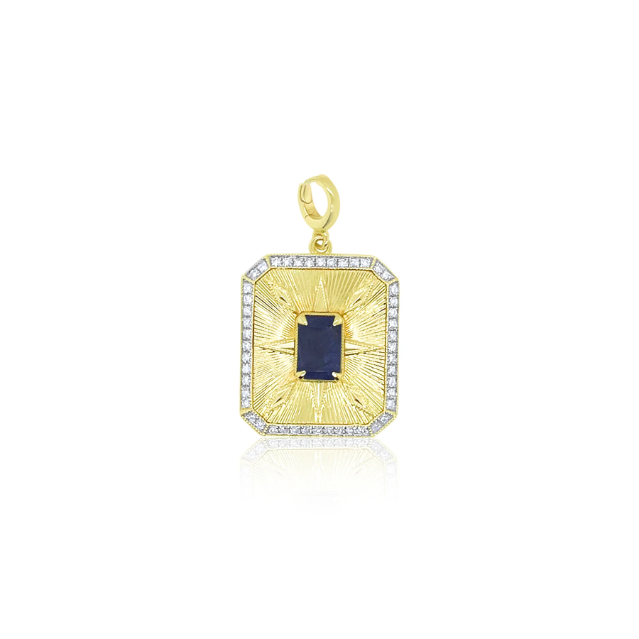 14kt Yellow Gold Diamond and Tanzanite Coin Charm
