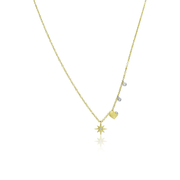 Meira T 14kt Yellow Gold Diamond Starburst Dainty Necklace