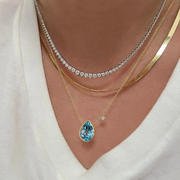 Blue Topaz Pear Necklace lifestyle