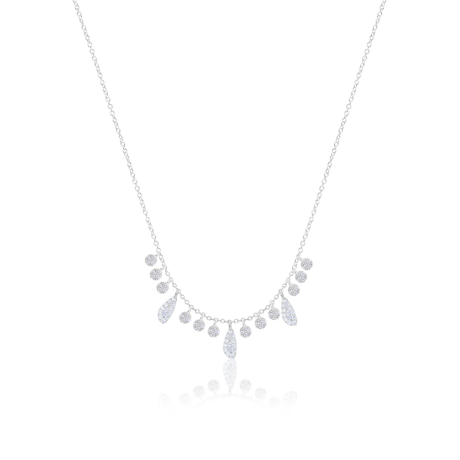 White Gold Layering Necklace with Diamonds