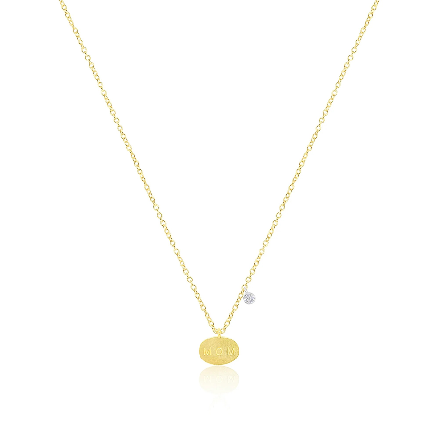 14kt Yellow Gold Mom Diamond Necklace