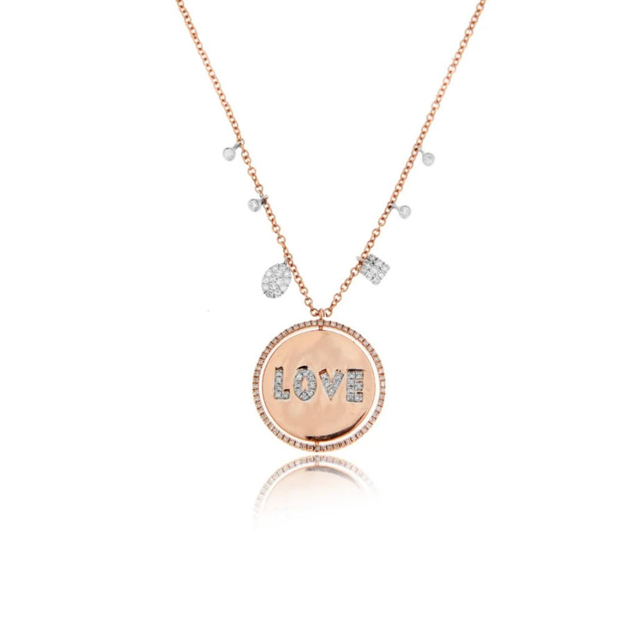 Rose Gold Rotating Love Necklace