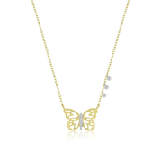 Meira T 14kt Yellow Gold and Diamond Butterfly Necklace