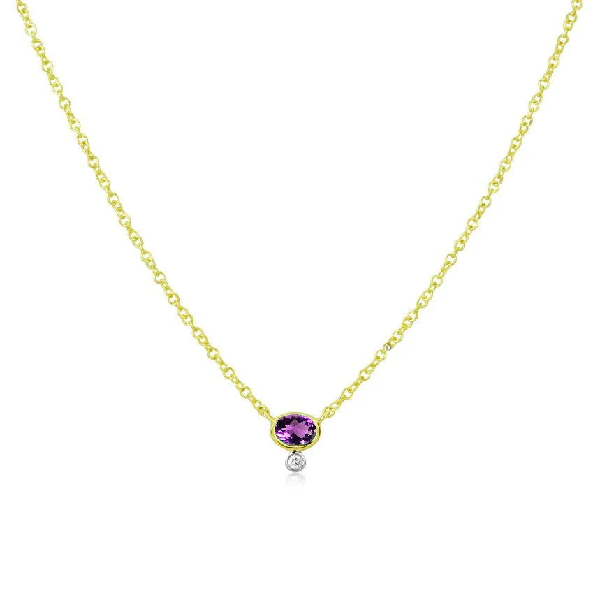 Amethyst and Diamond Necklace