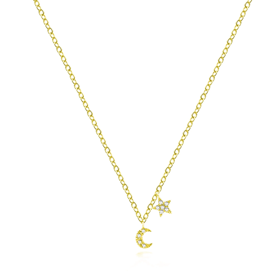 Mini Moon and Star Necklace