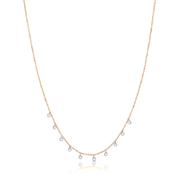 Meira T 14k Rose Gold Necklace with 10 Diamond Bezels