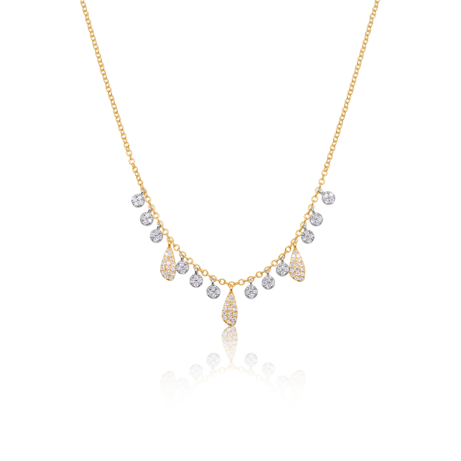 Yellow Gold Layering Necklace with Diamonds